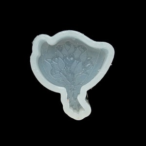 45mm Kawaii Tulip Bouquet Flower Cabochon Silicone Mold, Resin Casting Mold For UV Resin, Epoxy Keychain Jewelry, Wedding Bouquet Mold