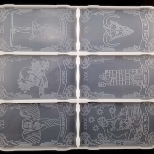 Large 6 Card Tarot Cabochon Set Group Silicone Mold, Resin Casting Mold For UV Resin, Embellishment Epoxy DecoSpooky Halloween Mold, Set A