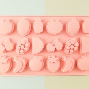 Assorted Kawaii Fruit Cabochon Set Silicone Mold, Resin Casting Mold For Epoxy Resin, Chocolate, Soap, Keychain Jewelry, Decoden, Fruit Mold