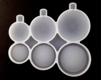 Assorted Circle Lollipop Shaker Silicone Mold, Casting Mold For UV Resin, Epoxy Embellishment Jewelry, Quicksand Mold Isomalt Suckers
