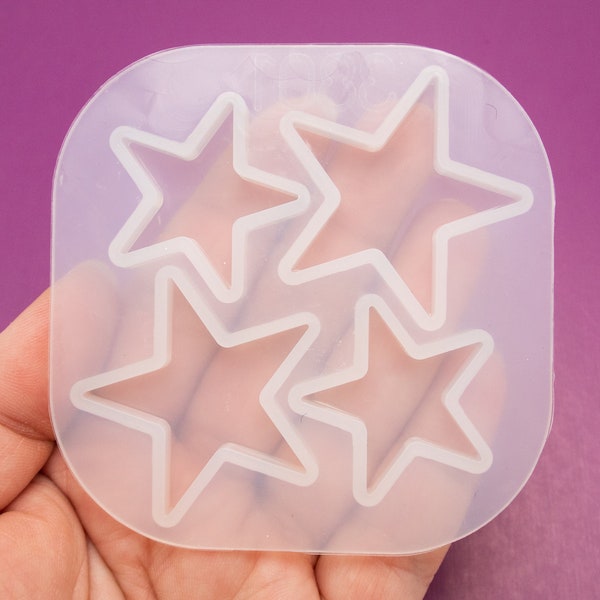 Mixed Star Cabochon Set Silicone Mold, 3D and Stud Resin Casting Mold For UV Resin, Embellishment Epoxy Art Crafts, Decoden Crafting