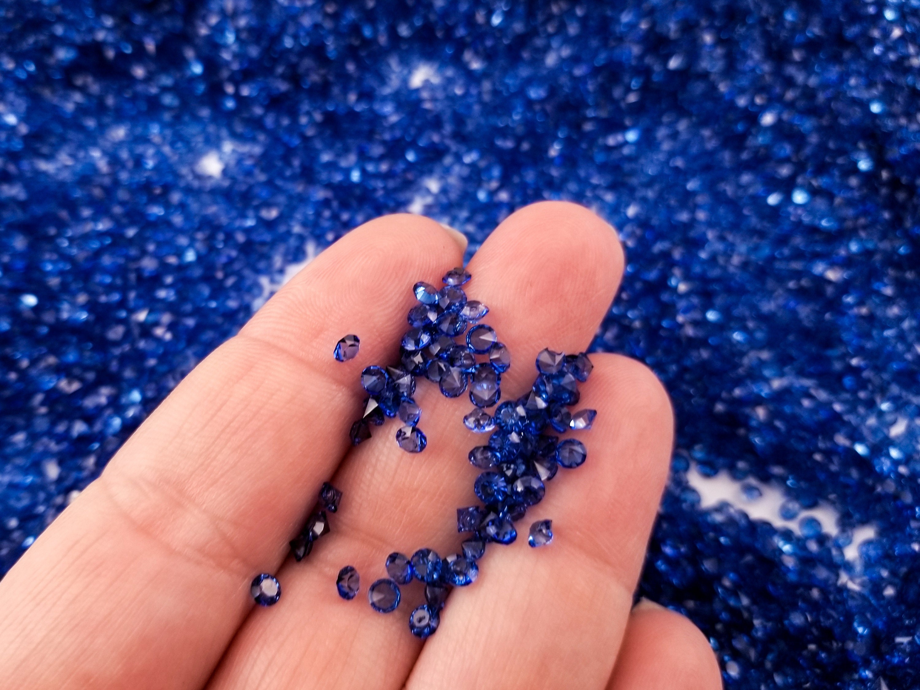 3x2mm Resin Micro Rhinestone Deep Blue Resin Gem Nail Art - Etsy