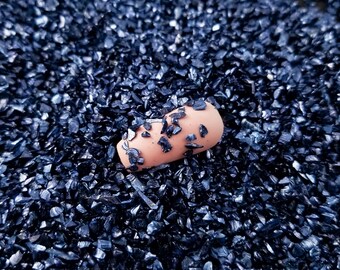 Small Prussian Blue Irregular Shape Glass Crushed Chips, 2-4mm Resin Supplies for Resin Embellishment, Epoxy UV Art, Resin Chip fillings