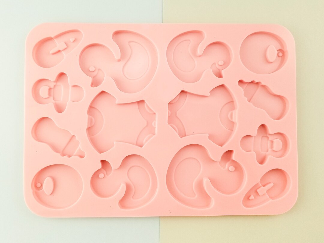 Baby Bib, Duck, Pacifier Set Silicone Mold, Resin Casting Mold for