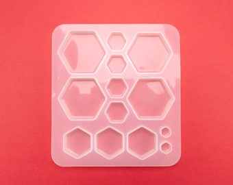 Assorted Size Hexagon Cabochon Gem Silicone Mold, Casting Mold For UV Resin, Embellishment Epoxy Nail Art Crafts, Craft Supplies Cab Mold
