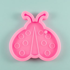 78mm Ladybug Charm Pendant Mold, Floral Bug Cabochon Silicone Mold, Resin Casting Mold, Embellishment Epoxy Decoration Art Mold, Bug Mold