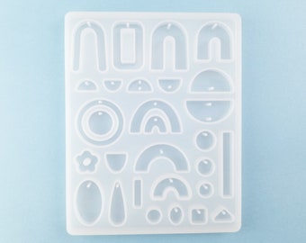 Assorted Charm Components Pendant Silicone Mold, Resin Casting Mold For UV Resin, Epoxy Keychain Jewelry Making, DIY Decoden, Earring Mold