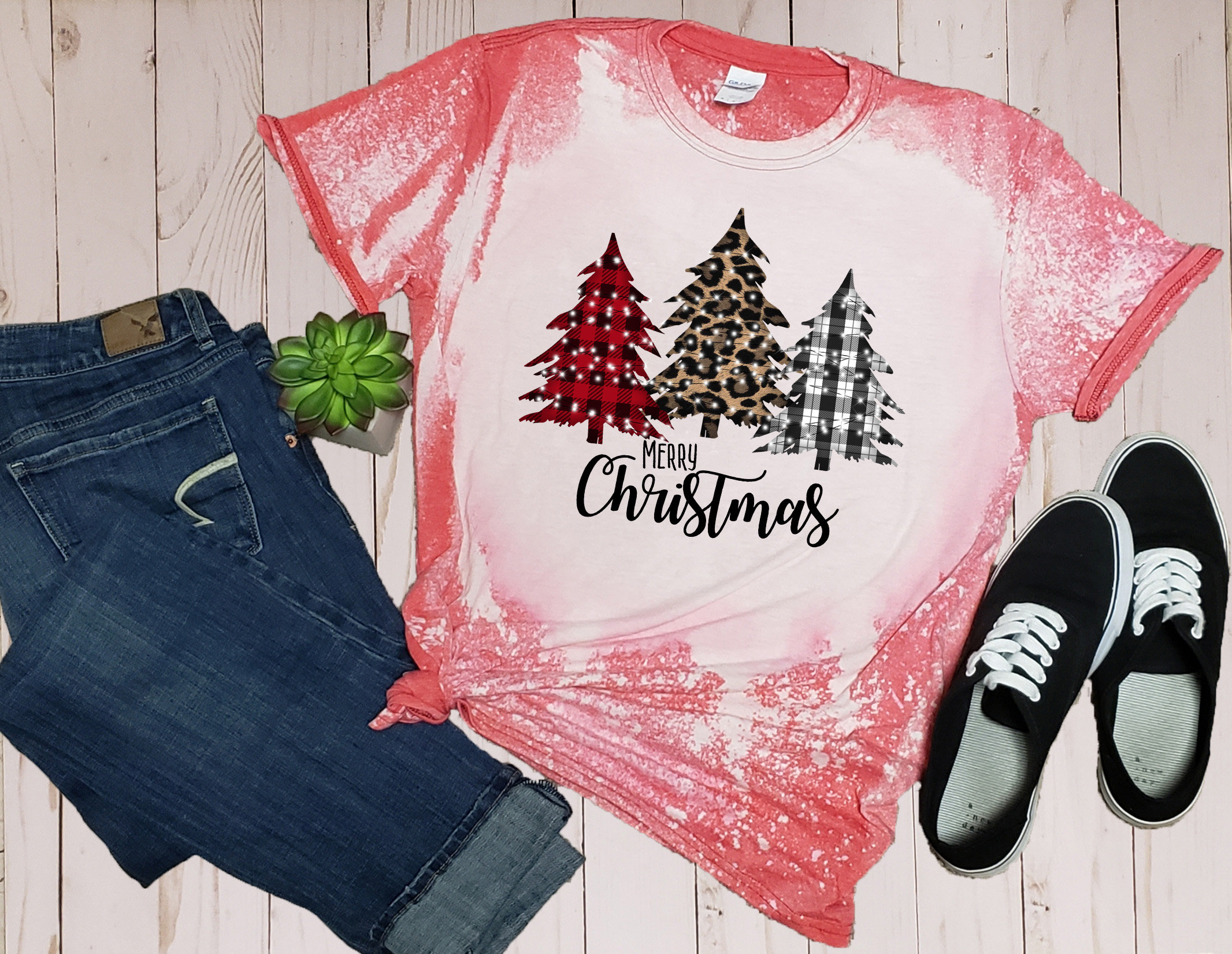 christmas shirts bleached
