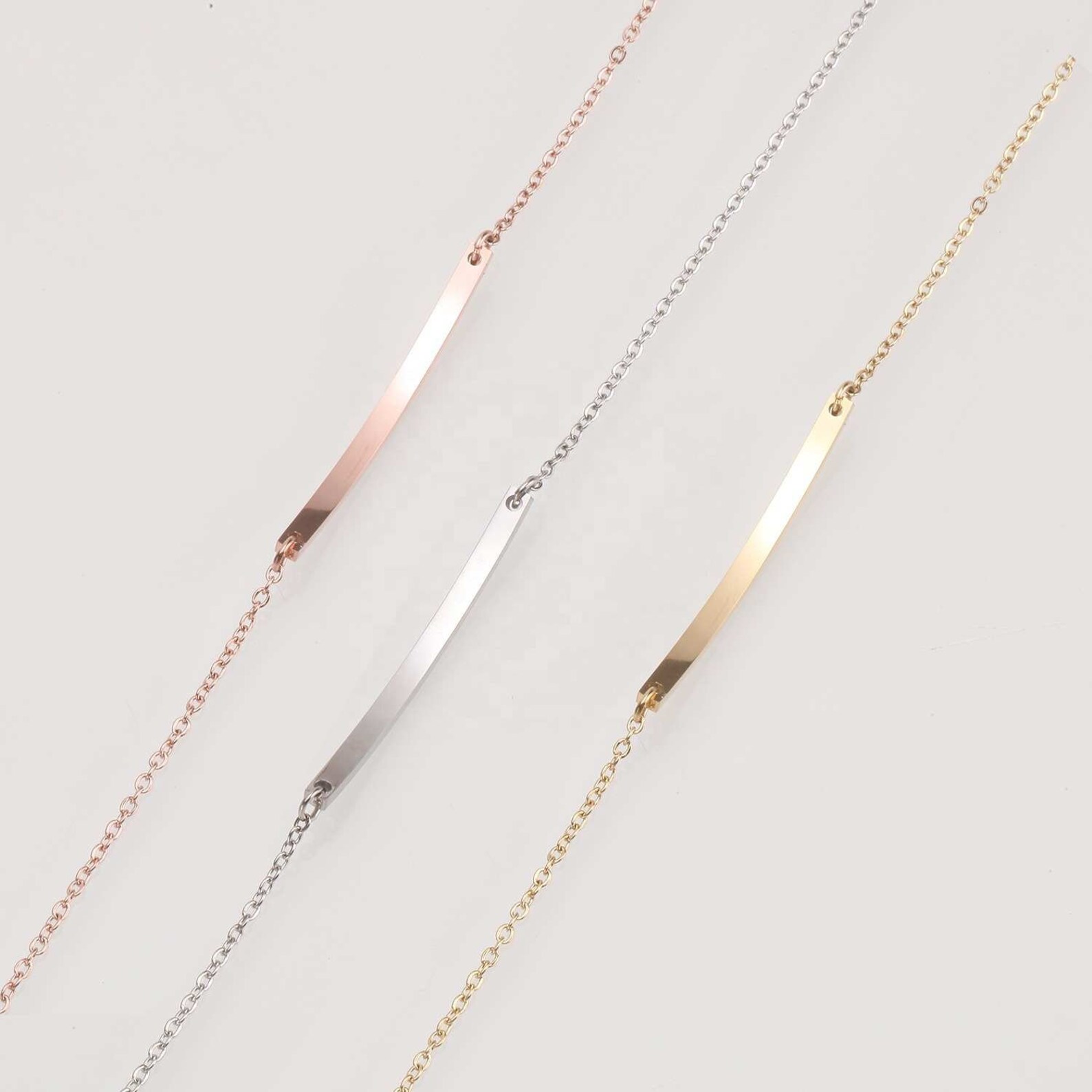 Curved Skinny Bar Bracelets 14K Gold Plated Bracelet Bar Etsy UK