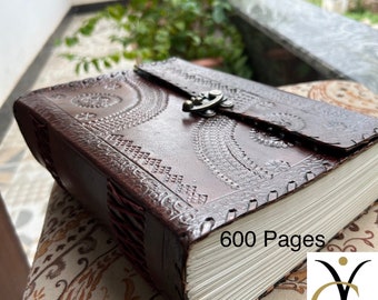 Personalized Embossed Leather Journal, Book of Shadows, Grimoire
