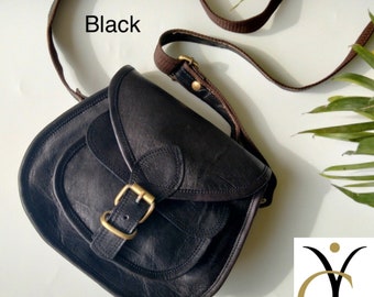 Handmade Leather Crossbody Bag, Adjustable Strap, Christmas Gift For Women