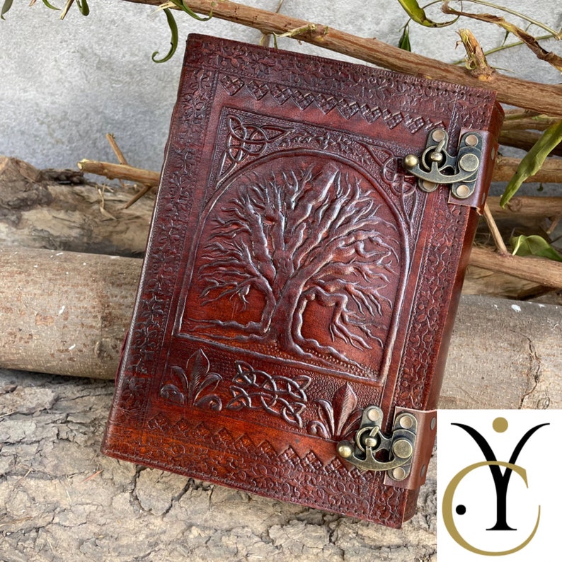 Large Leather Journal, 7X10 Inch Tree of Life, 600 Pages, Handmade ...