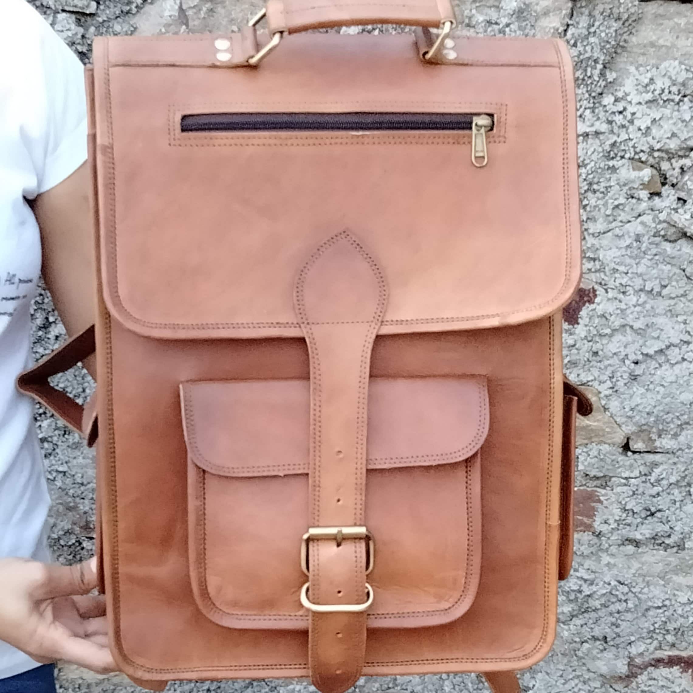 Laptop Backpack Leather Handbag Leather Backpack Men Hipster Etsy