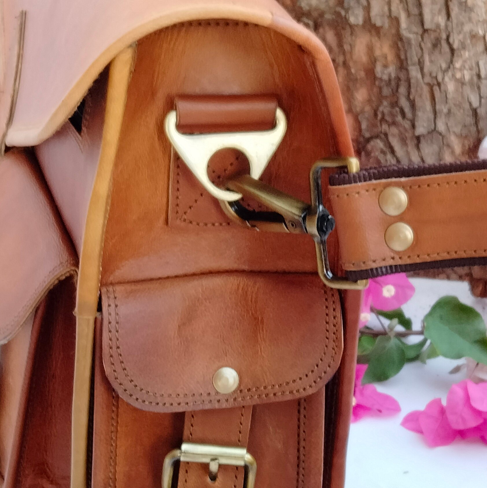 Leather bag strap leather duffle bag strap messenger bag strap Etsy
