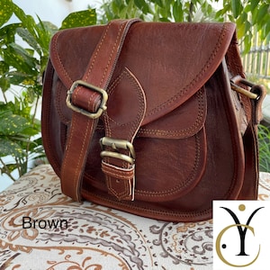 Personalisierte Leder Crossbody Bag für Frauen, Leder Satteltasche Geldbörse Satchel, Leder Geldbörse, handgemachte Crossbody Bag mit verschiedenen Farben