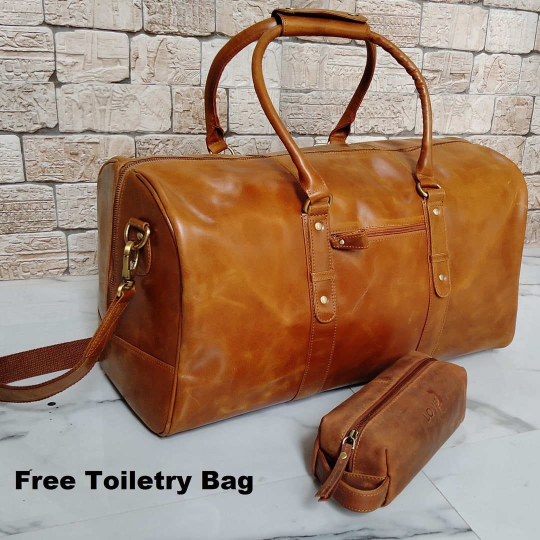 Leather Duffle Bag Personalized Leather Weekender Bag Women Large
