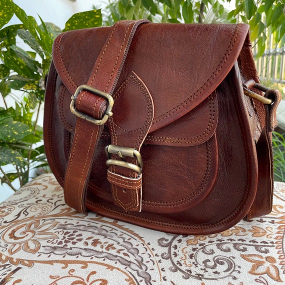 Leather Crossbody Bags for Women Leather Saddle Bag Purse 