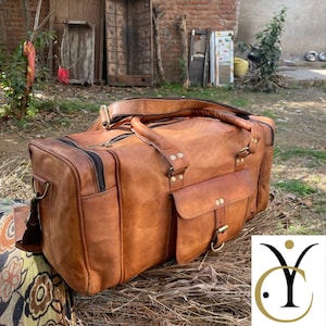 Handgefertigte personalisierte Leder Reisetasche, Braun / Schwarz / Hellbraun Große Reisetasche, Herren Leder Weekender Tasche, Leder Reisetasche, Overnight Bag