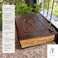 Personalized Handmade Tree Life Leather Journal Vintage Sketchbook Rustic Diary Embossed Lock Travel Gift product logo
