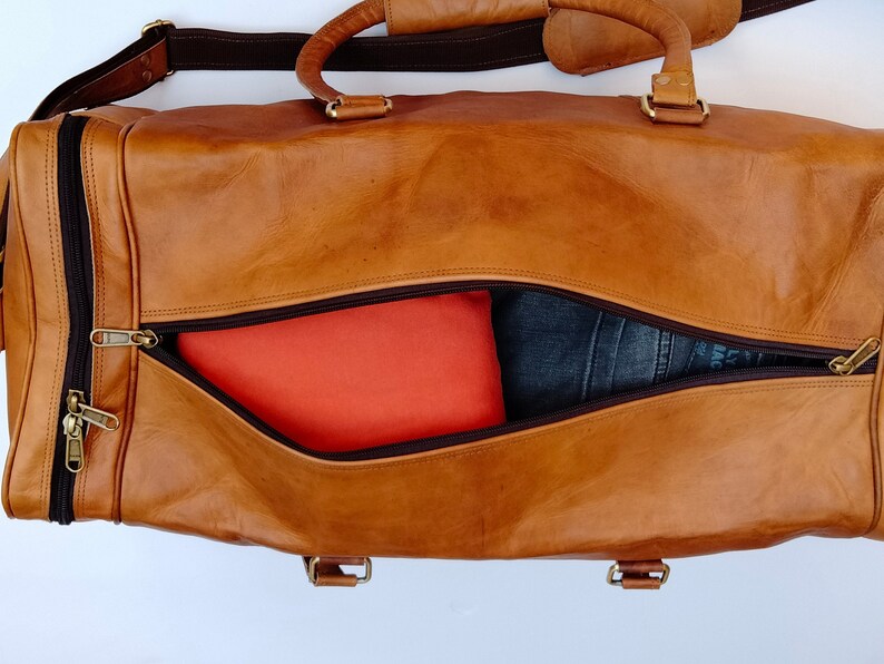Leather Duffel Bag Men Personalized Duffle Bag Overnight Etsy