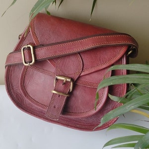 Leather Crossbody Bags for Women, Leather Saddle Bag Purse, Leather ...