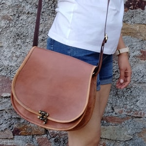Leder Crossbody Taschen für Frauen, handgemachte Leder Satteltasche Geldbörse, Ledertasche, Ledertasche, Schultertasche, Leder Crossbody Geldbörse