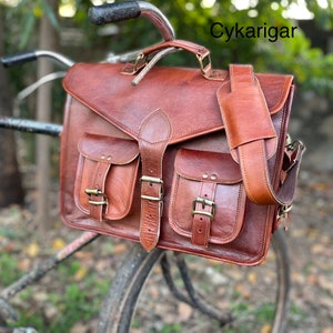 Handmade Leather Messenger Cross-Body Laptop Bag Personalized Office Handbag Briefcase Rustic Vintage Messenger Bag for Men Women
