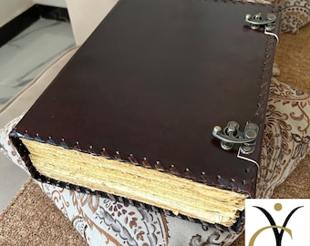 Personalized Leather Journal, Handmade Plain Cover Diary, Vintage Paper Writing Notebook, Book of Shadows
