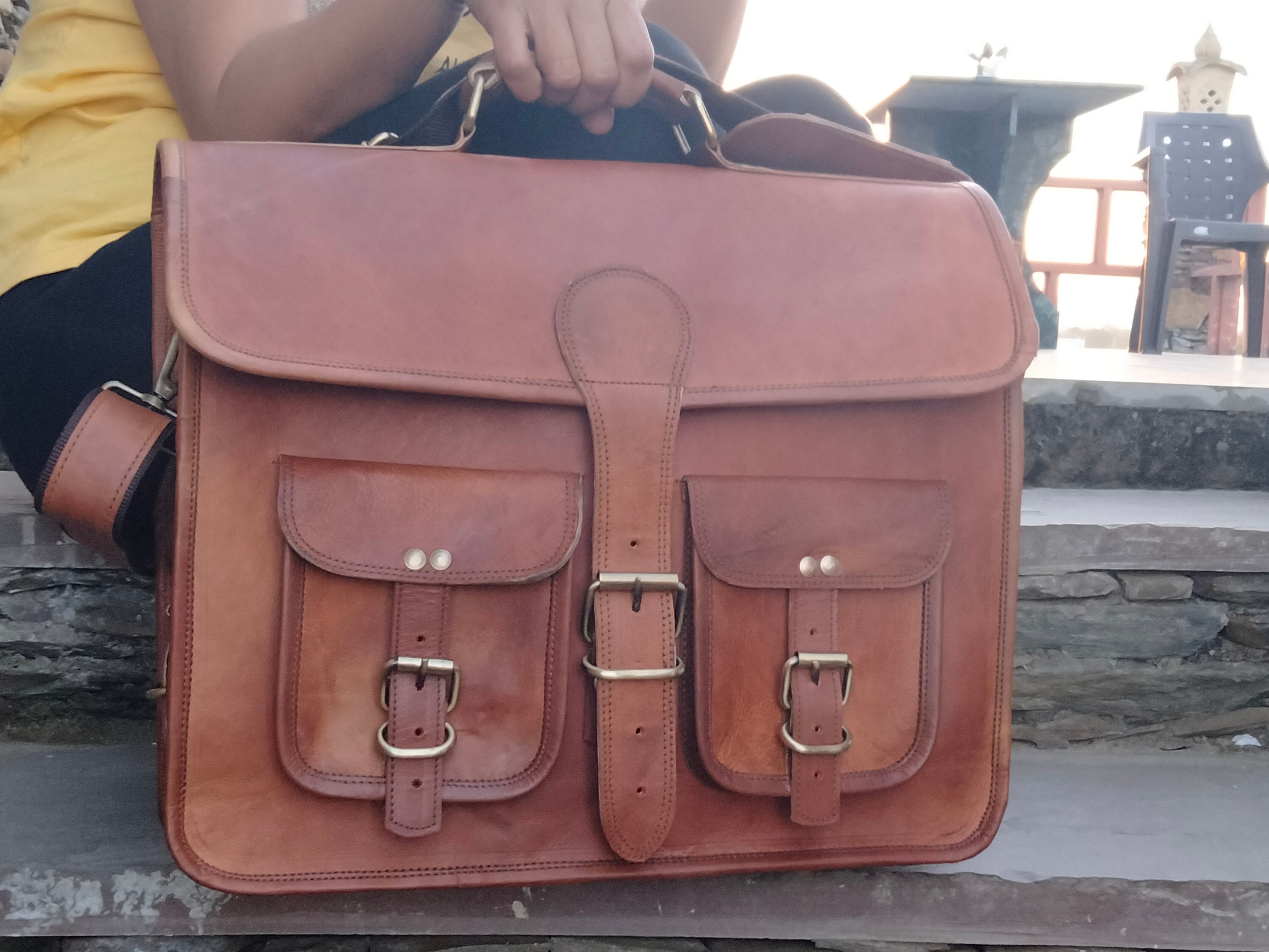 Leather bags men leather messenger men's laptop bag | Etsy