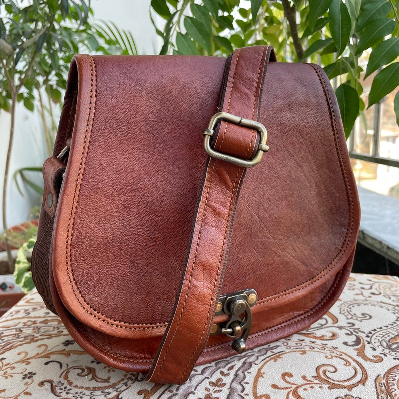 Leather Crossbody bags for Women Large Leather Purse, Leather Purse Crossbody, Saddle Bag Purse, Leather Handbags, Leather Satchel image 7