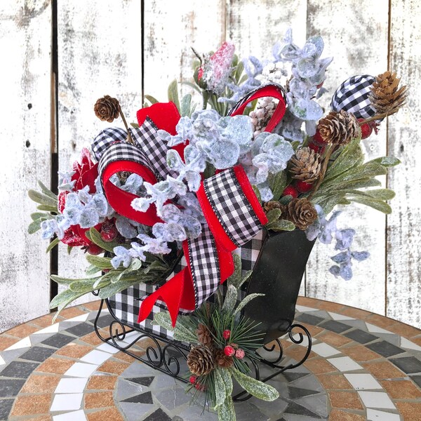 Christmas Floral Arrangement Etsy