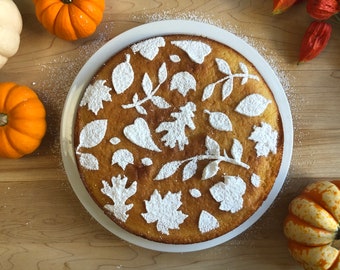 Fall Leaves Cake Stencil, Pie Stencil, Thanksgiving Table Decor, Thanksgiving Hostess Gift, Fall Cake Stencil, Fall Stencil, Gift for Baker