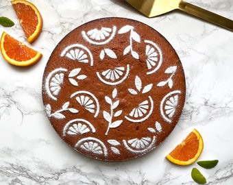 Citrus Cake Stencil, Cake Stencil, Citrus Pattern, Citrus Kitchen Decor, Baking Gift, Gift for Baker, Gift for Cook, Citrus Cake Topper