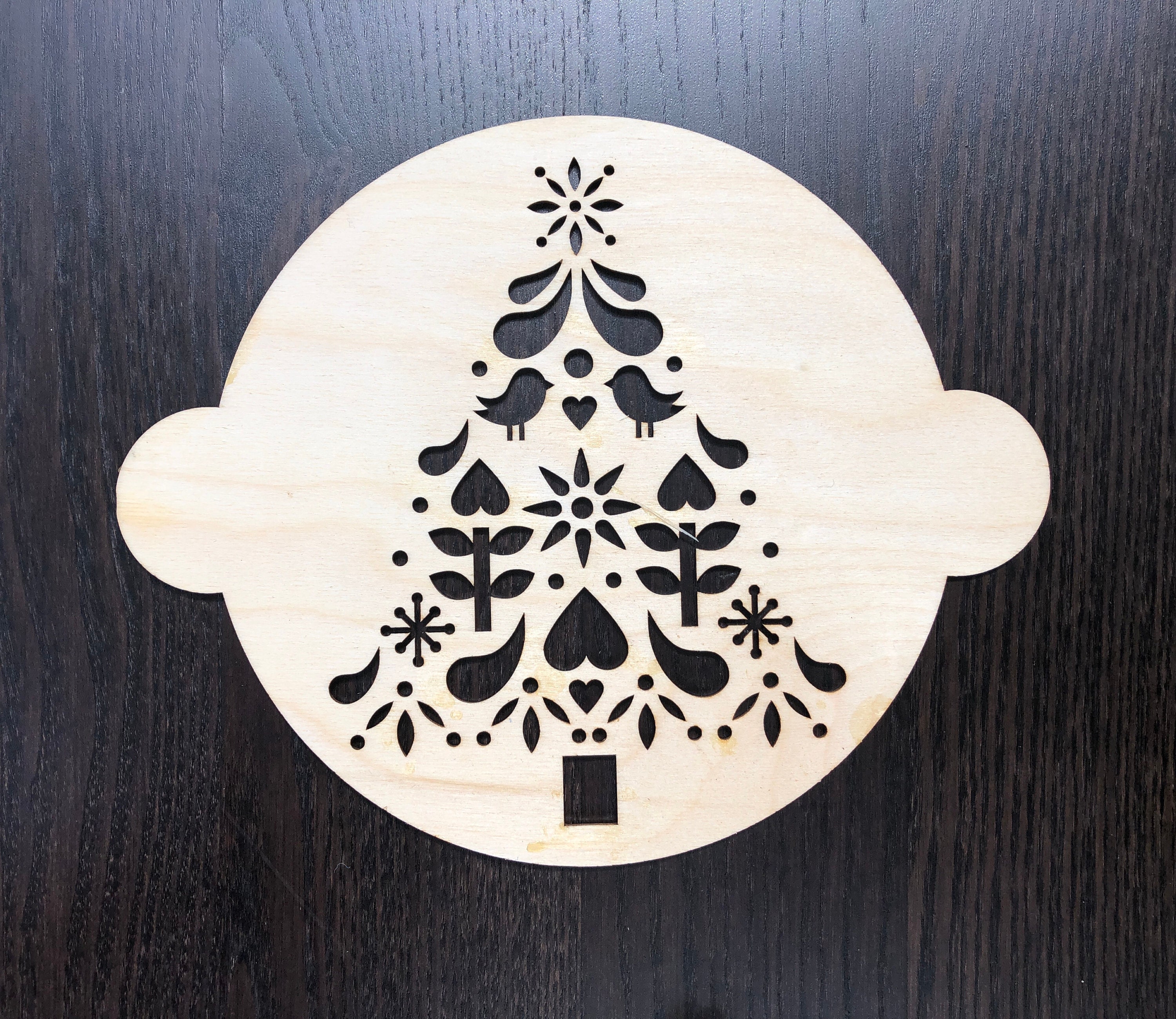 Scandinavian Folk Art Christmas Tree Cake Stencil Dutch Folk Etsy