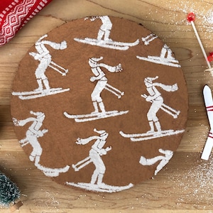 Skier Cake Stencil, Baltic Birch Wood, Ski Party Decor