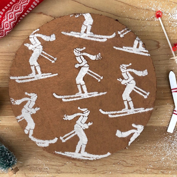 Skier Cake Stencil, Ski Cake Topper, Skier Cake Topper, Ski Party, Ski Party Decor, Ski-Themed Gift, Skier Gift, Apres Ski Party