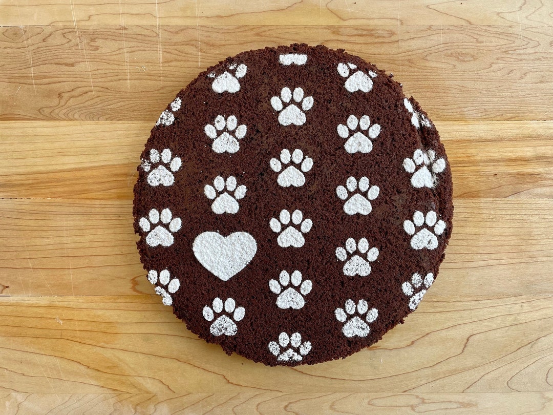 Paw Print Cake Stencil Dog Birthday Cake Decoration Cat Birthday Cake Decoration Paw Print Cake Topper Dog Birthday Party Decor Etsy Canada
