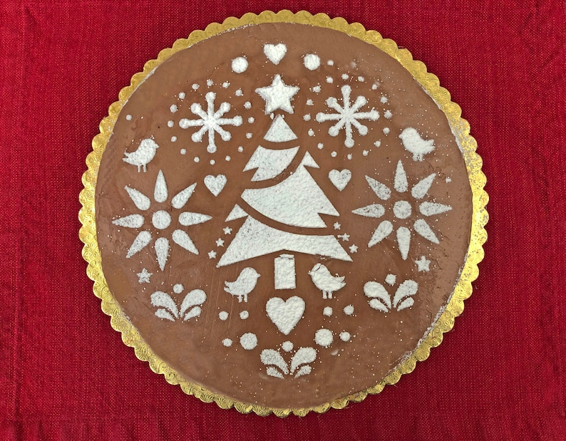 Scandinavian Christmas Cake Stencil Folk Art Christmas Folk Etsy