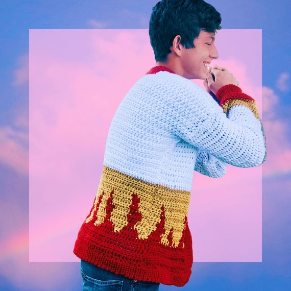 Red Camellia Cardigan Crochet Pattern 