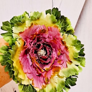 Artificial Cabbage Rose Flower Stem: Light Pink Silk Floral Pick