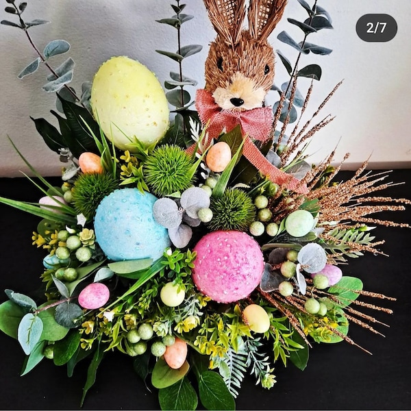 Easter arrangement,Easter table decor,Table centerpiece,Spring centerpiece,Easter centerpiece,Easter Bunny,Buffalo Bunny Centerpiece