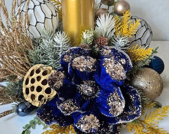 Arreglo navideño \ Decoraciones de mesa \ Flor de terciopelo para fiestas