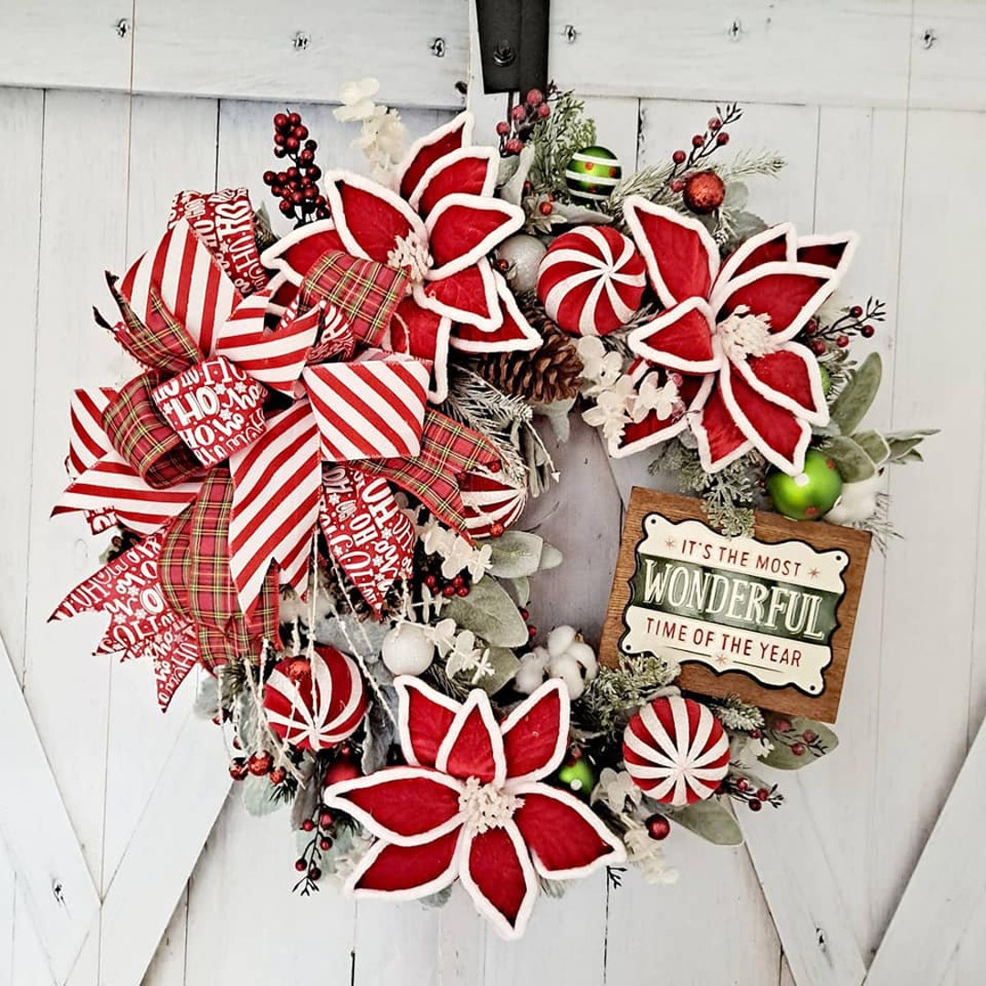 Ghirlanda Patriottica Americana 4 Luglio - Decorazione In Legno Con Aquila Calva E Bandiera - Fatte A Mano 30x30 Cm