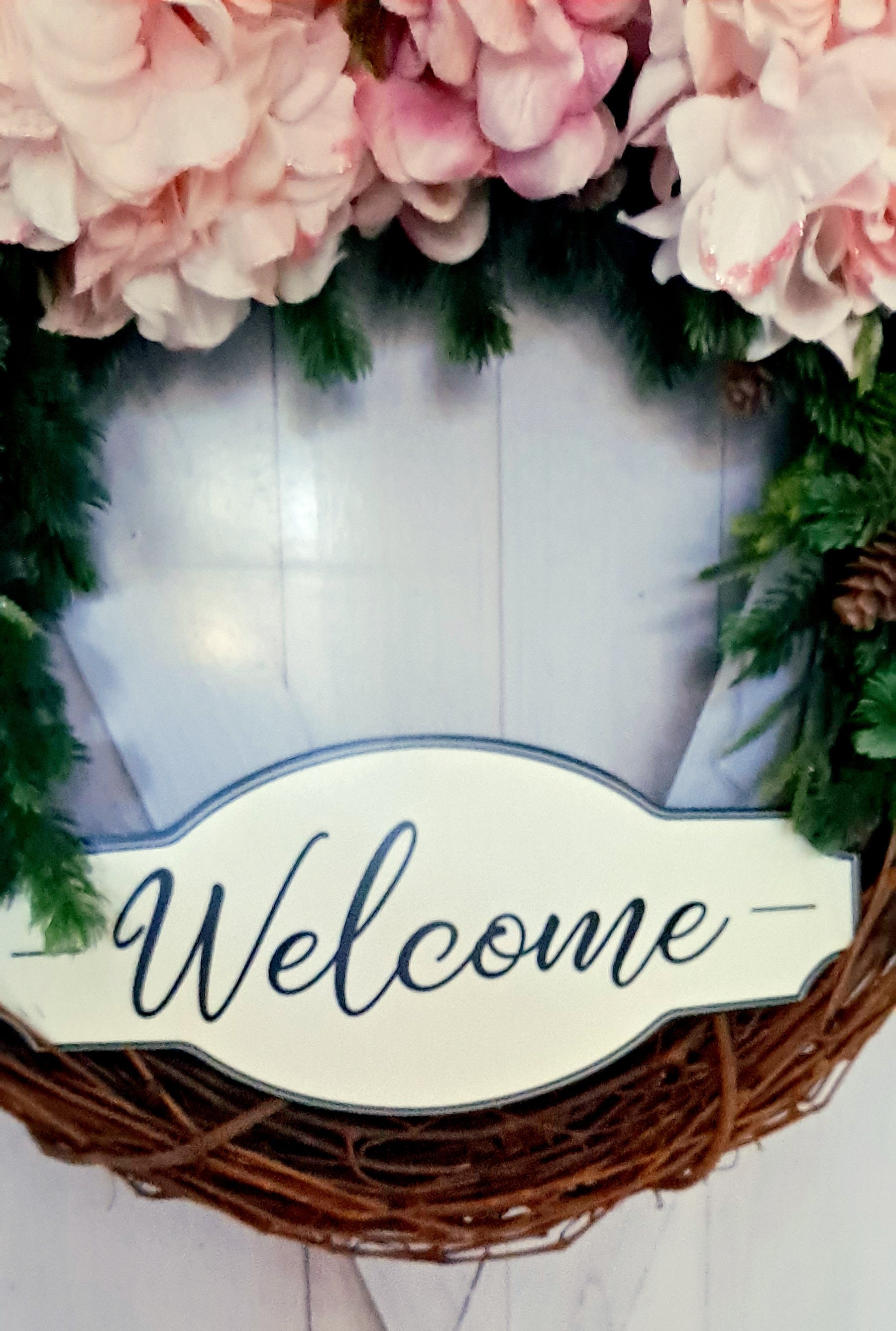 Ghirlanda Per Porta Con Iniziale K: Decorazione Tutto L'anno Con Eucalipto E Ortensie Finte