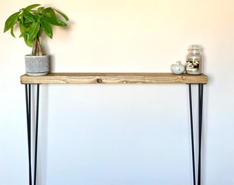 Stolik konsolowy | Osłona kaloryfera | Wąski stolik do przedpokoju | Półka na kaloryfer | Smukły | Rustykalny | Z odzysku | Możliwość dostosowania szerokości, głębokości, wysokości i koloru