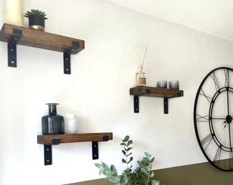 Wooden Shelves | Rustic | Industrial Shelves | Handcrafted Shelves | Solid Wood Shelves | Reclaimed Shelves | Metal Shelf Brackets | Bespoke