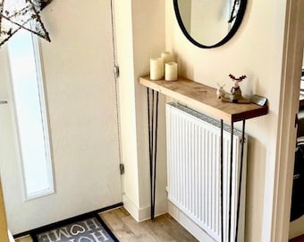 Rustic Console Table | Wooden Console Table | Narrow | Radiator Shelf | Hallway Table | Reclaimed | Living Room Furniture | Radiator Table