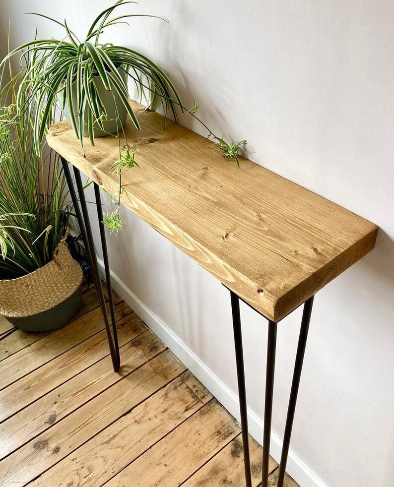 Rustic Console Table Radiator Shelf Narrow Hallway Table Etsy UK