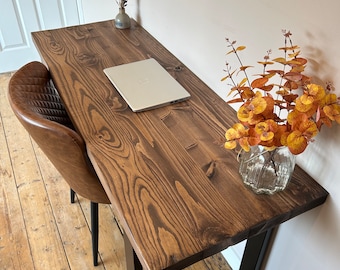 Wooden Desk | Industrial Desk | Computer Desk | Home Office Desk | Rustic | Reclaimed | Solid Wood | Chunky | Handmade | Work From Home