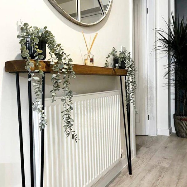 Rustic Narrow Console Table | Wooden Console Table | Radiator Shelf | Hallway Table | Reclaimed | Living Room Furniture | Thin Table